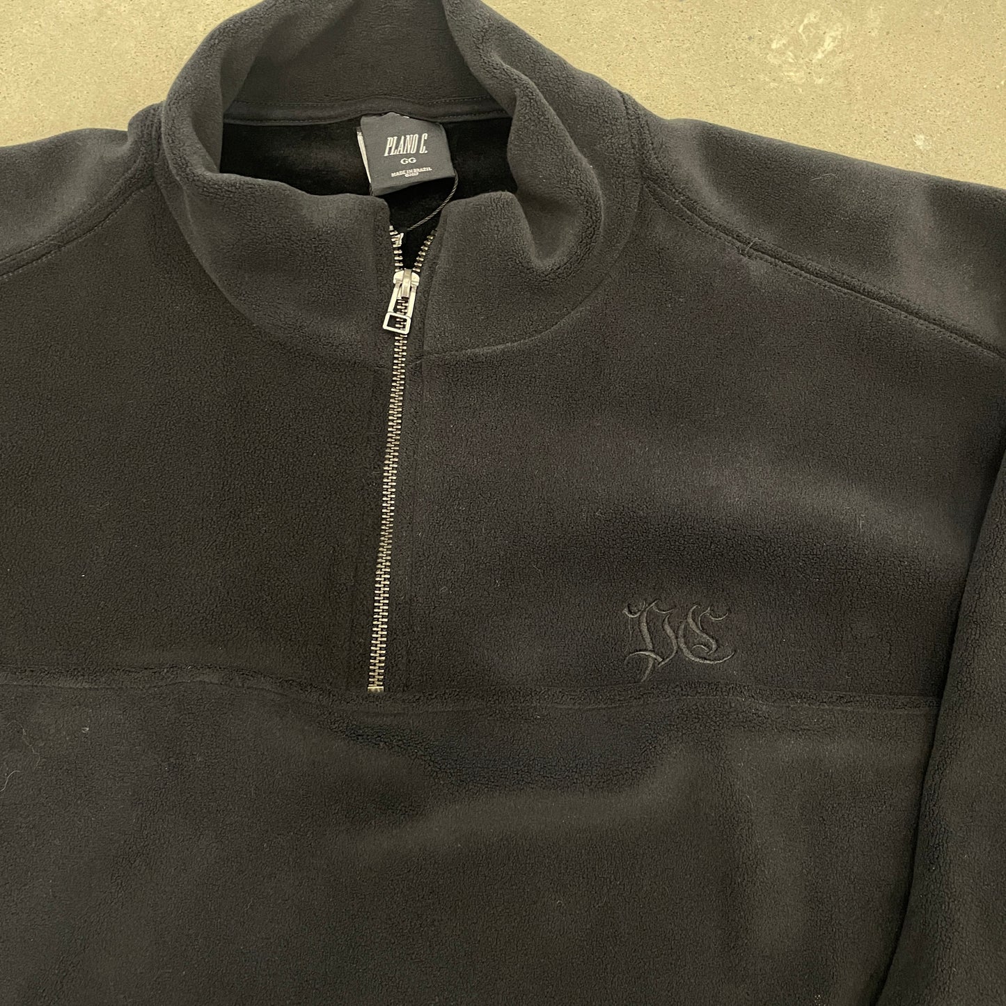 Fleece Plano C Quarter Zip Preto