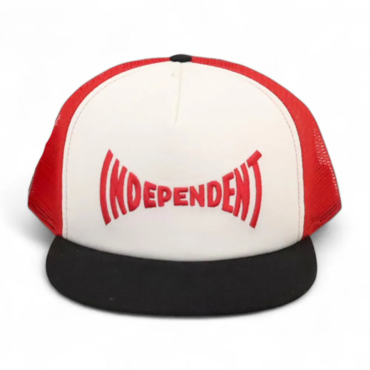 Boné Independent Trucker Span Mesh Branco/Vermelho
