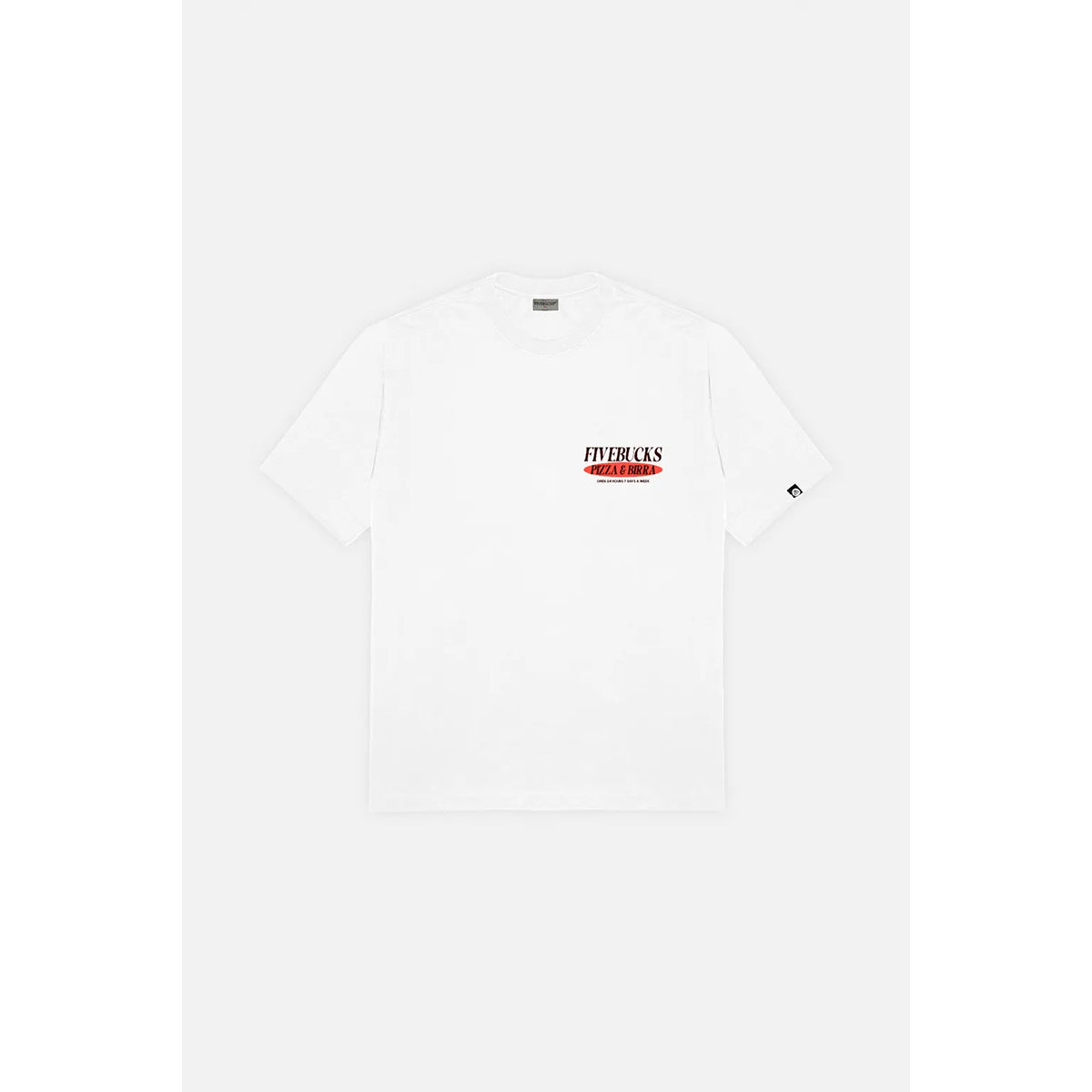 Camiseta Manga Curta Oversized Pizza Time Fivebucks - GG - Branco