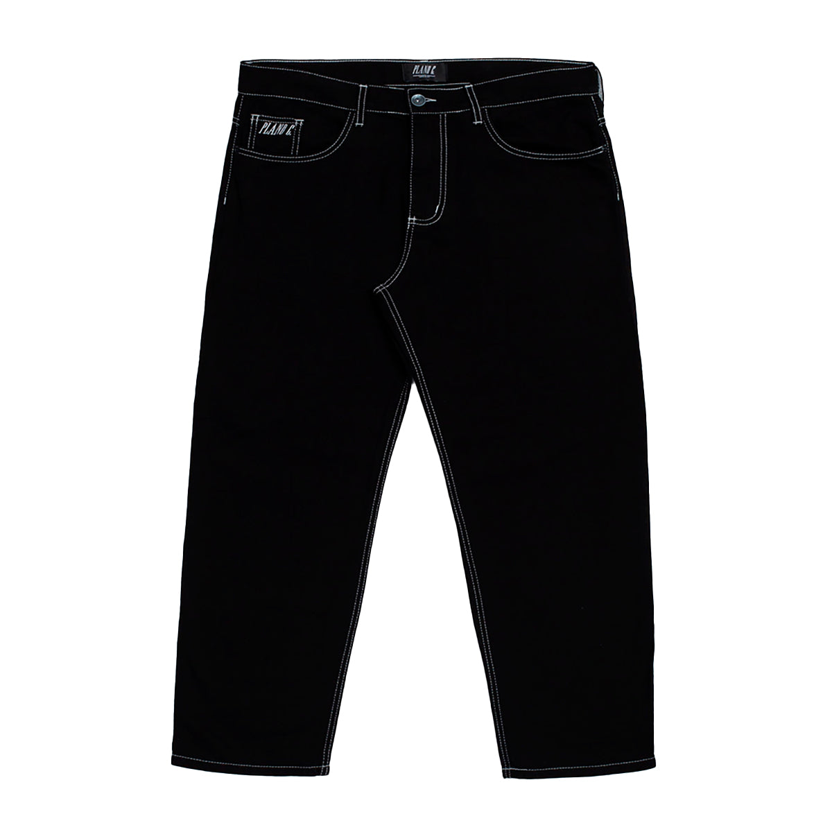 Calça Sarja Plano C Baggy Contrast Preto