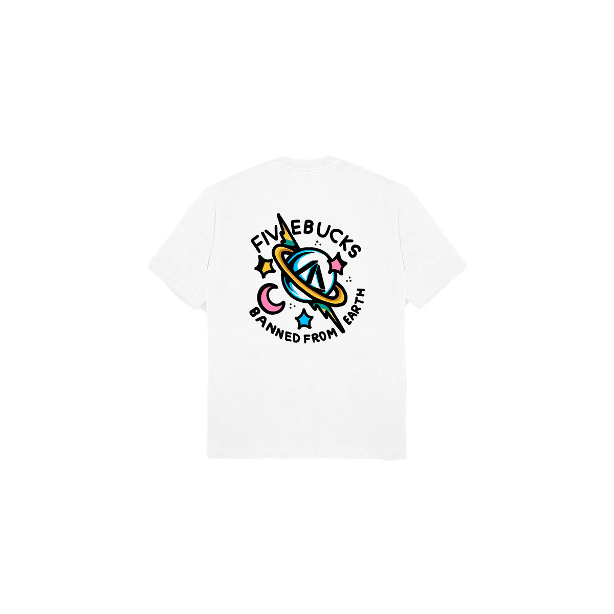 Camiseta Fivebucks Banned From Earth Branco