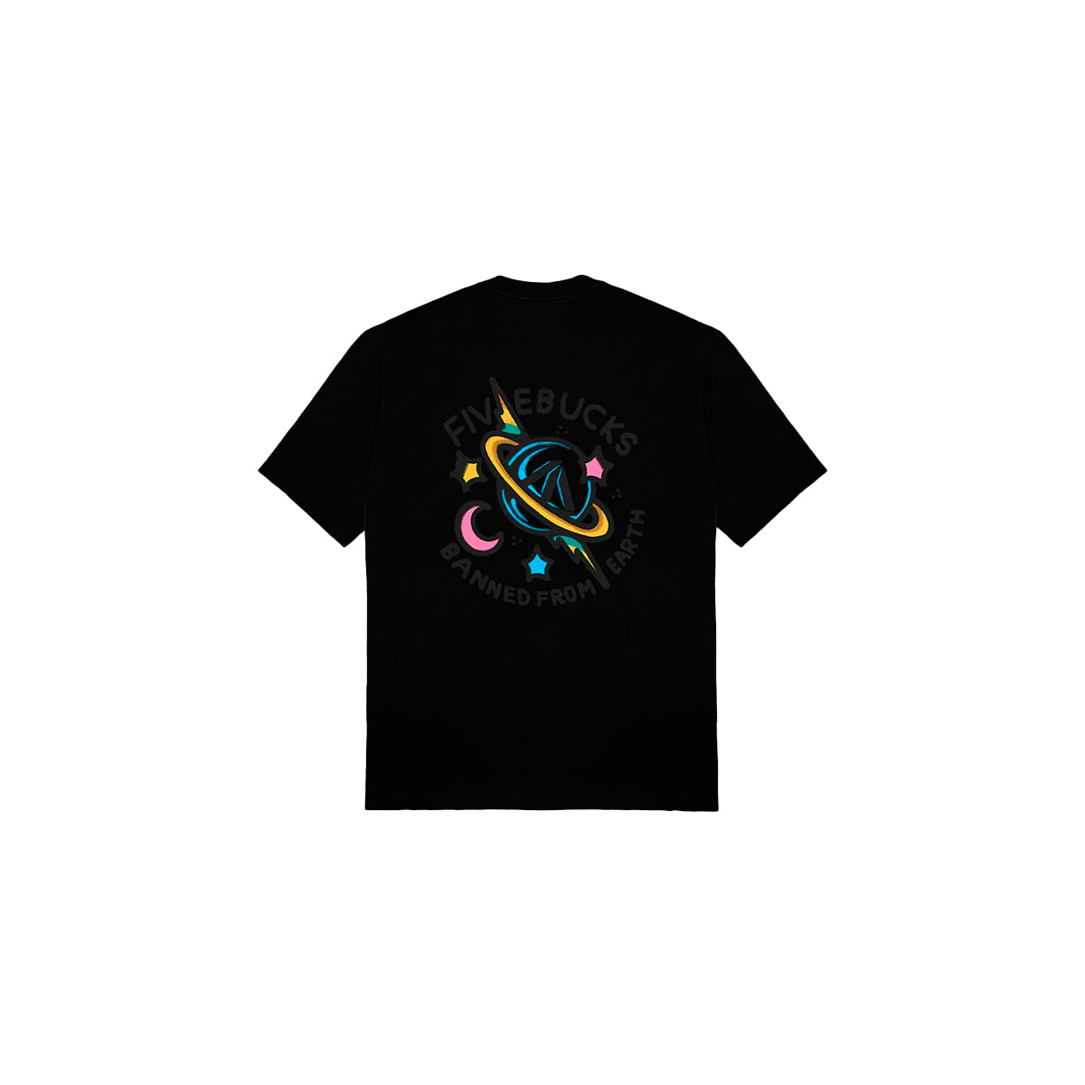Camiseta Fivebucks Banned From Earth Preto