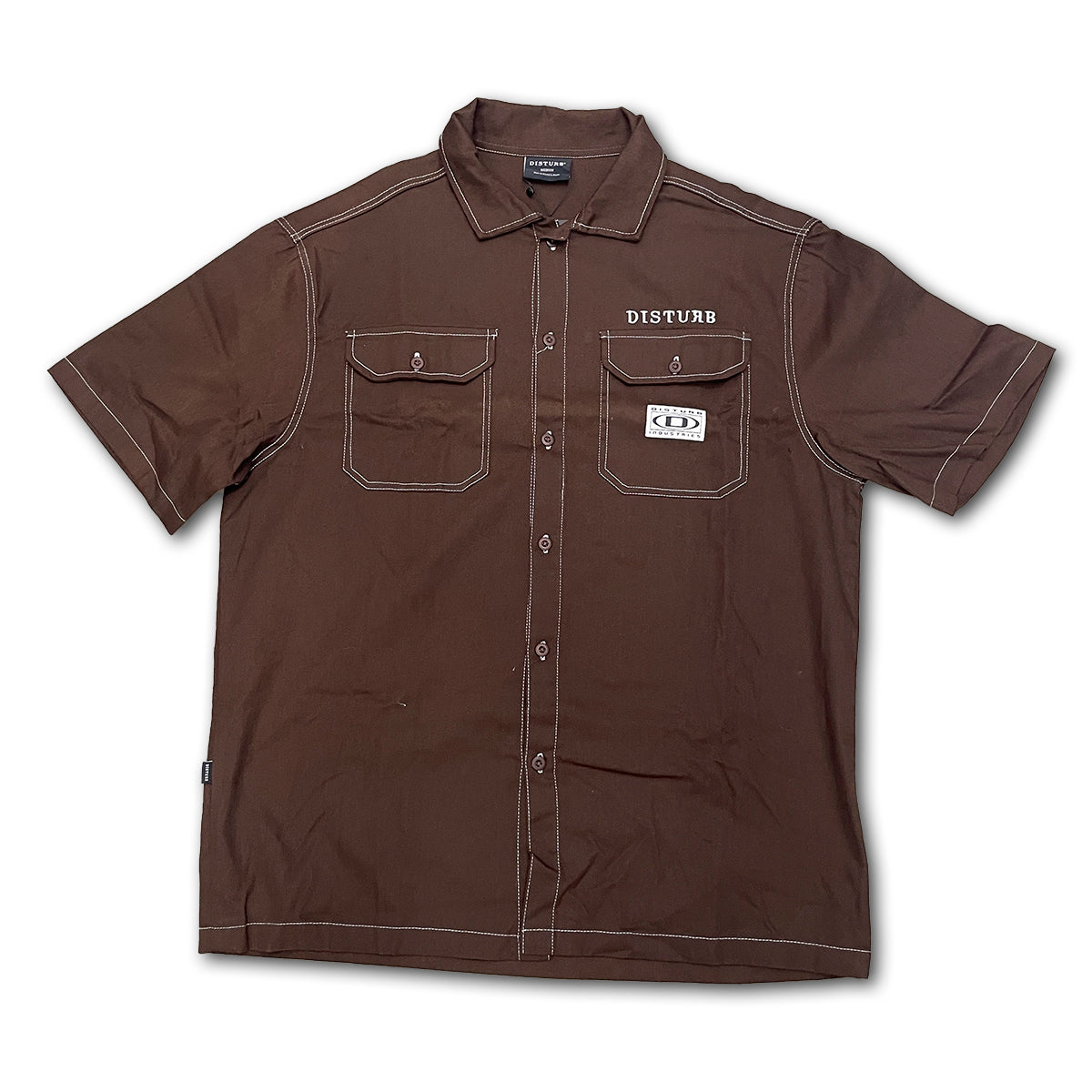 Camisa Worked Disturb Hardware Button Marrom