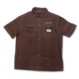 Camisa Worked Disturb Hardware Button Marrom