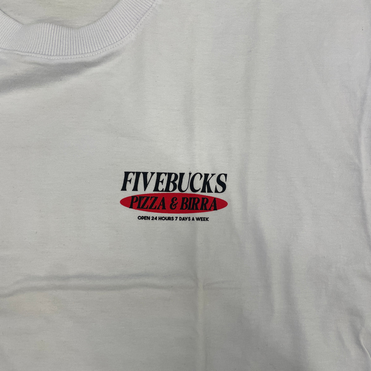 Camiseta Fivebucks Oversized Pizza Time Branco