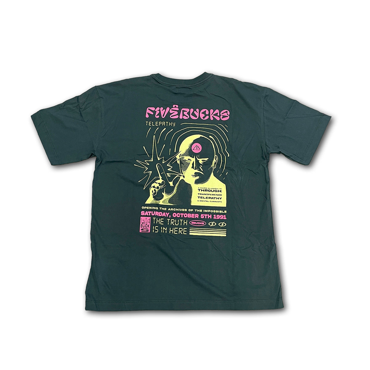 Camiseta Fivebucks Telepathy Oil Green