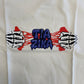 Camiseta Tia Zika Infantil Skull Hands Branco/Roxo