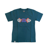 Camiseta Tia Zika Infantil Skull Hands Verde/Roxo