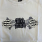 Camiseta Tia Zika Infantil Skull Hands Branco/Cinza