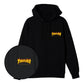 Moletom Aberto Thrasher Canguru Flame Preto