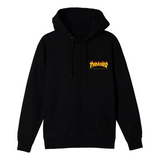 Moletom Aberto Thrasher Canguru Flame Preto