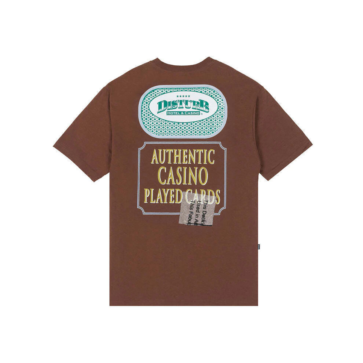 Camiseta Disturb Played Cards Marrom