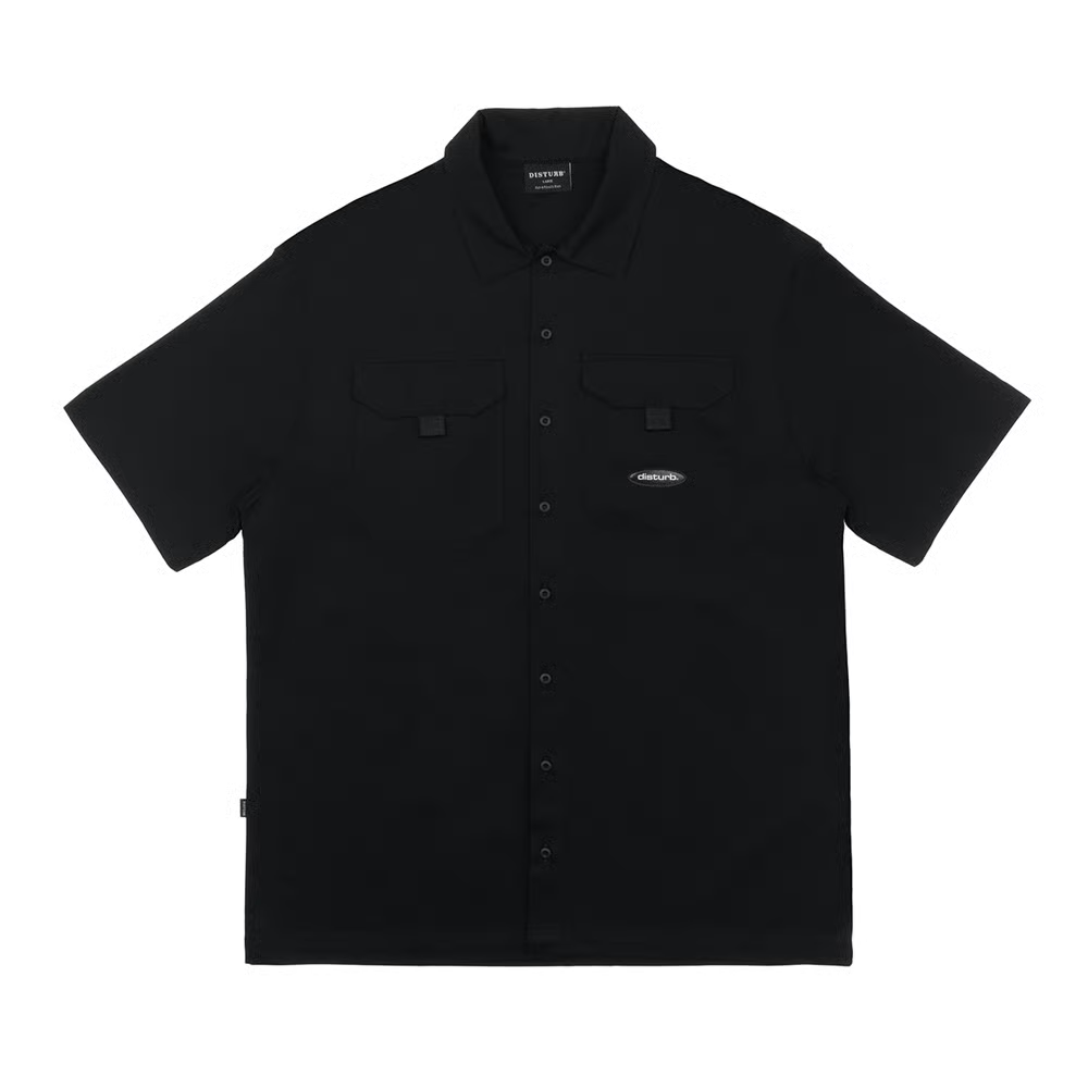 Worked Cargo Button-Up In Black - XL Disturb