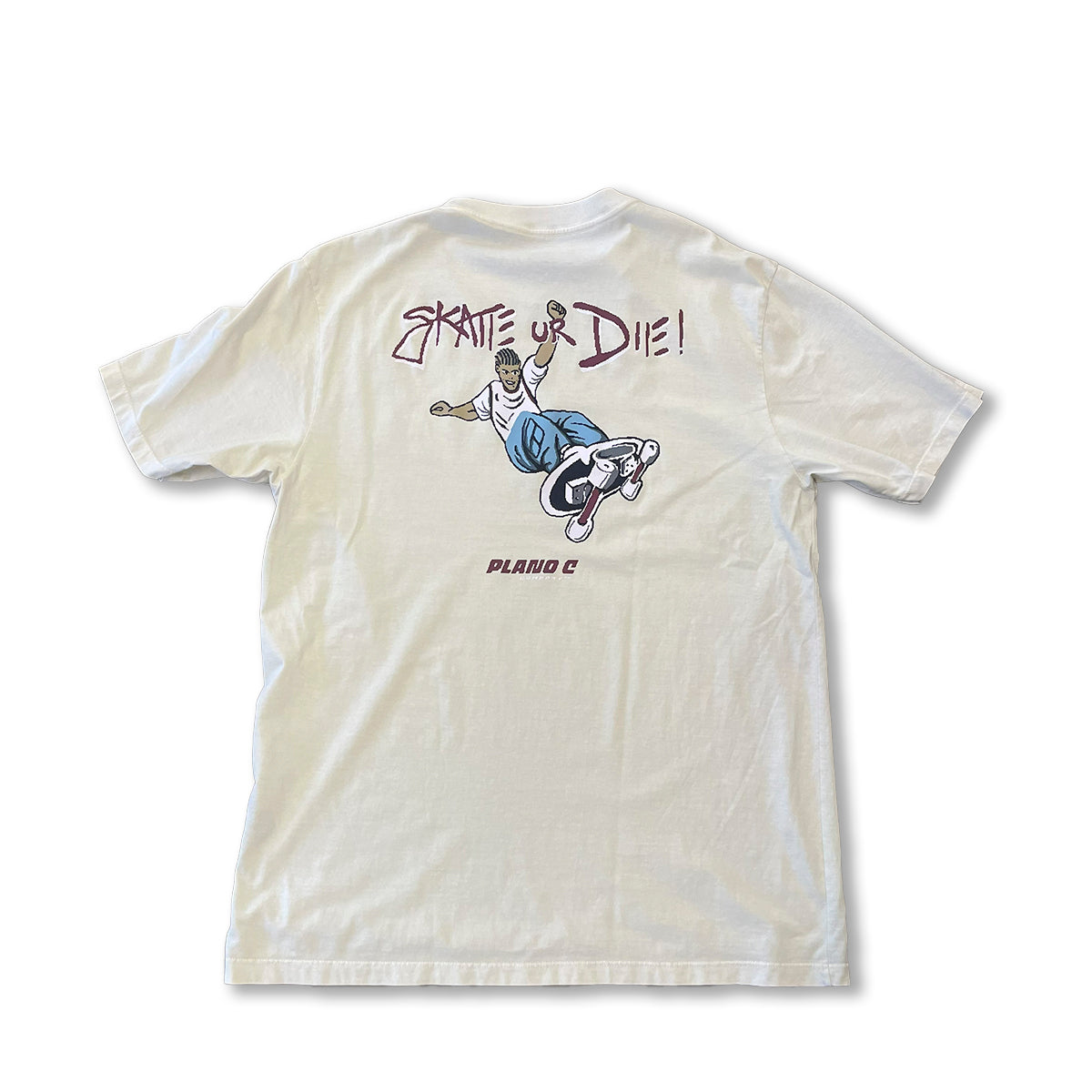 Camiseta Plano C Stone Skate Or Die Marfim