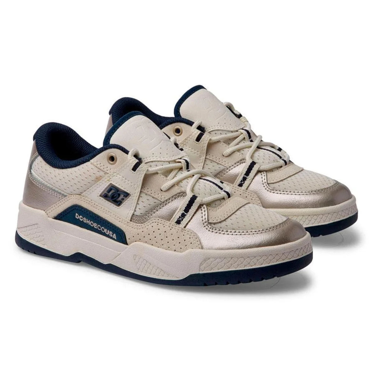 Tenis DC Construct Branco/Branco/Champanhe